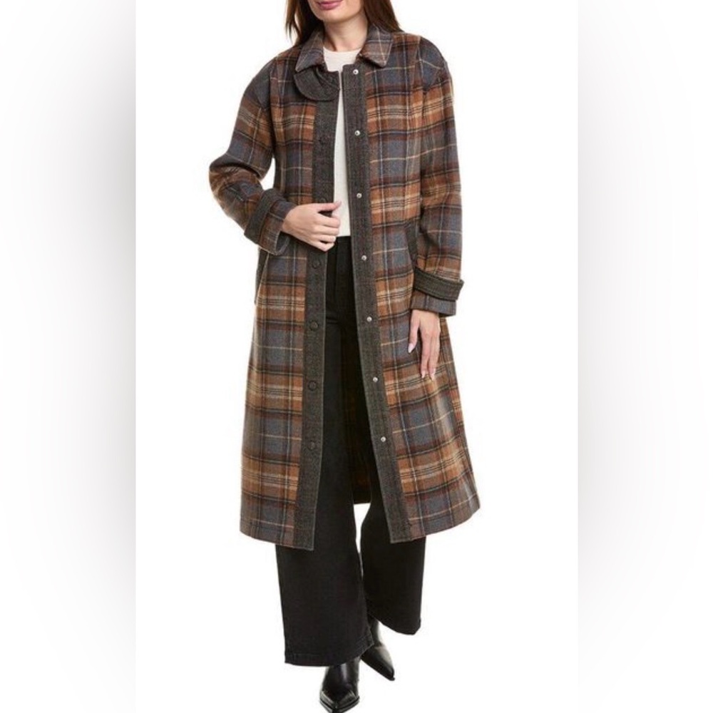 NWT 7 For All Mankind Plaid Coat M
